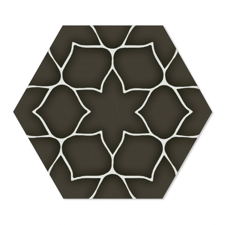 Hexagon Klinker Kerala Svart Matt-Satin 29x33 cm-0
